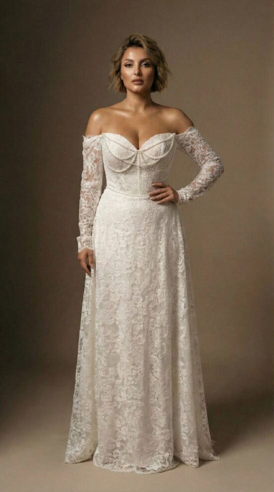 Свадебное платье Одета Ярослава сайз плюс рукав