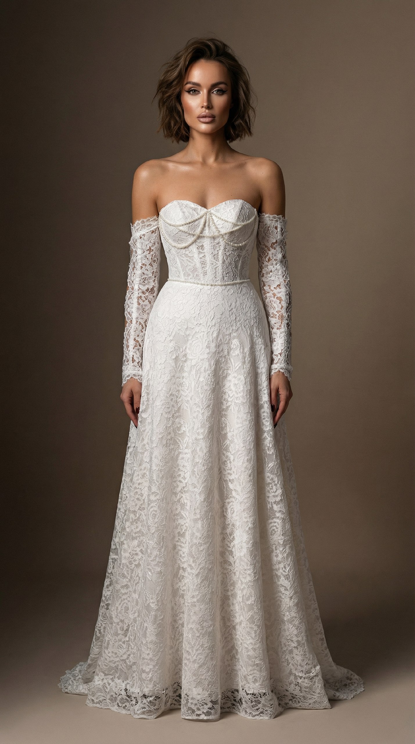 Свадебное платье Одета Луциа митенки